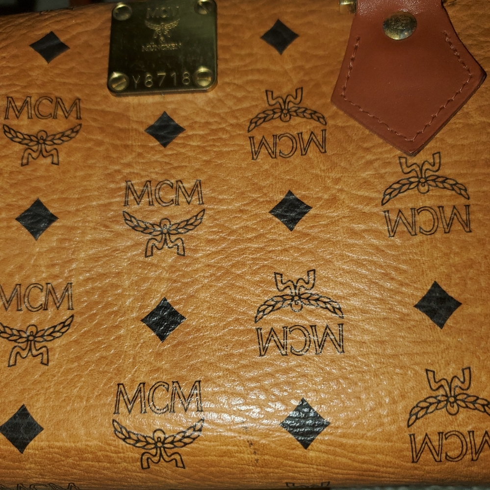 MCM Visetos Brown Monogram Handbag - Picture 6 of 16
